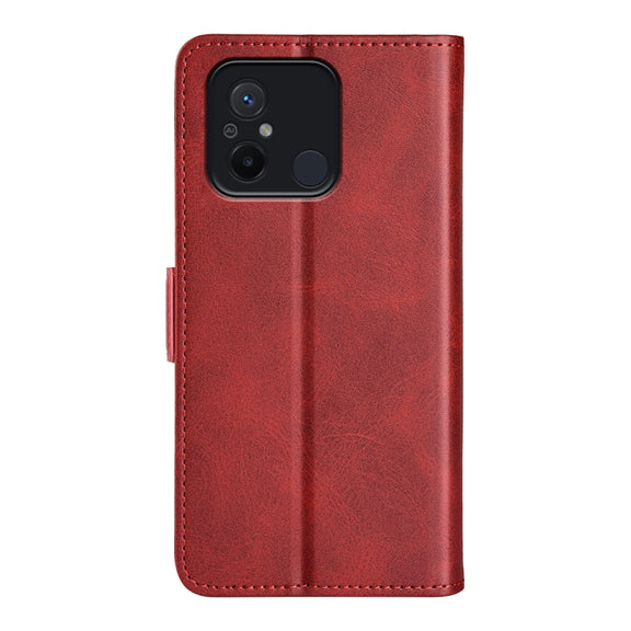 For Xiaomi Redmi 12C Dual-side Magnetic Buckle Horizontal Flip Leather Phone Case(Red)