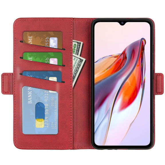 For Xiaomi Redmi 12C Dual-side Magnetic Buckle Horizontal Flip Leather Phone Case(Red)