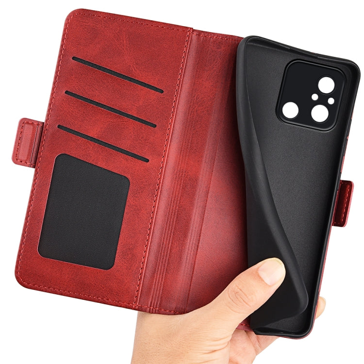 For Xiaomi Redmi 12C Dual-side Magnetic Buckle Horizontal Flip Leather Phone Case(Red)