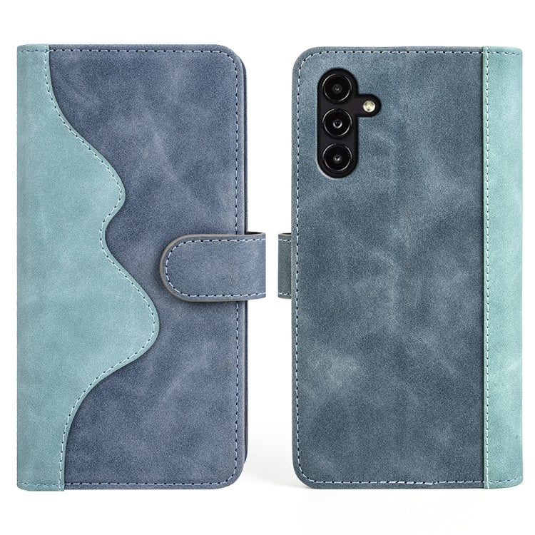 For Samsung Galaxy A14 5G Stitching Horizontal Flip Leather Phone Case(Blue)