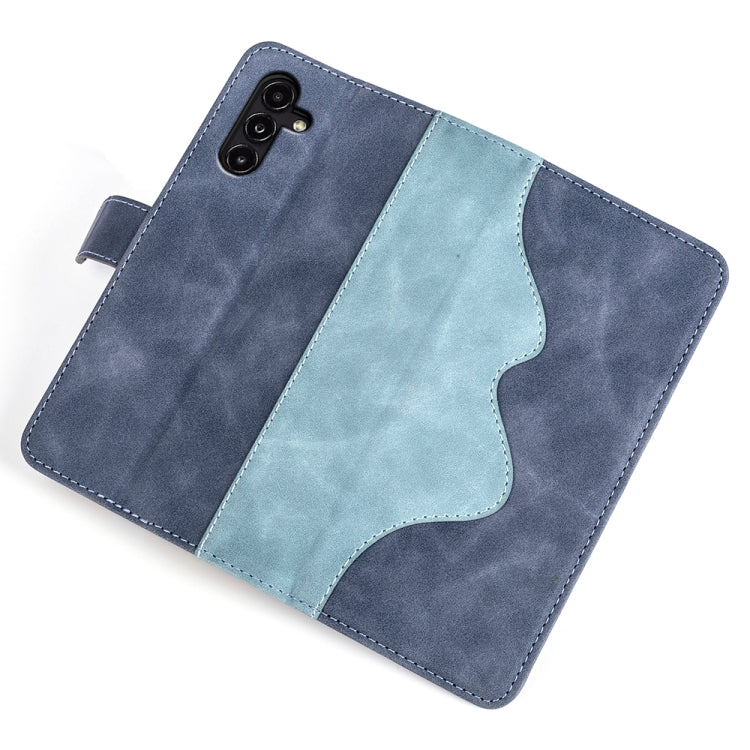 For Samsung Galaxy A14 5G Stitching Horizontal Flip Leather Phone Case(Blue)