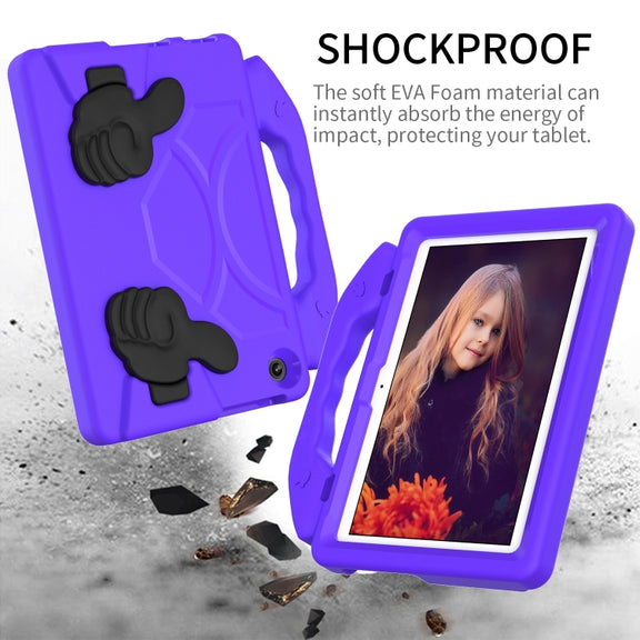 For Lenovo Tab M10 3rd Gen 10.1 TB-328 Thumb Bracket EVA Shockproof Tablet Case(Purple)