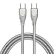 ENKAY ENK-CB129 PD 65W Type-C to Type-C Carbon Steel Hose Spring Fast Charging Data Cable, Length 1m(Silver) - free shipping - PMC TechLife - Order now!