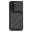 For Samsung Galaxy S21 5G Carbon Fiber Leather Card Magsafe Magnetic Phone Case(Black) - Galaxy S21 5G Cases by PMC TechLife | Online Shopping South Africa | PMC TechLife