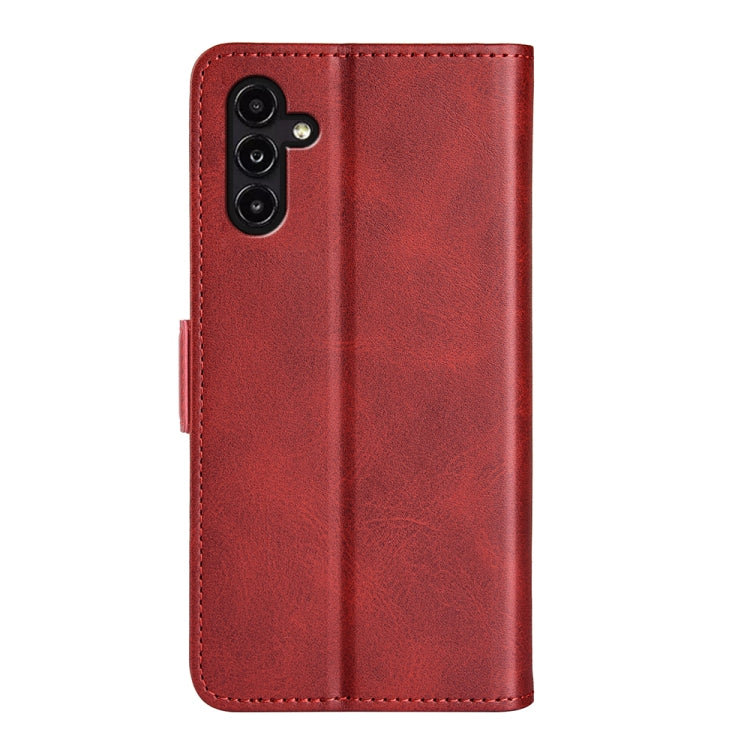 For Samsung Galaxy A14 5G Dual-side Magnetic Buckle Leather Phone Case(Red)