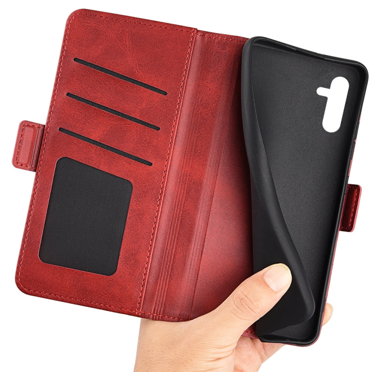 For Samsung Galaxy A14 5G Dual-side Magnetic Buckle Leather Phone Case(Red)