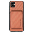 For Samsung Galaxy A04 4G Carbon Fiber Leather Card Magsafe Magnetic Phone Case(Brown) - Galaxy Phone Cases by PMC TechLife | Online Shopping South Africa | PMC TechLife | Buy Now Pay Later Mobicred