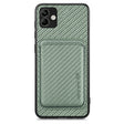 For Samsung Galaxy A04 4G Carbon Fiber Leather Card Magsafe Magnetic Phone Case(Green) - Galaxy Phone Cases by PMC TechLife | Online Shopping South Africa | PMC TechLife