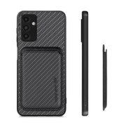 For Samsung Galaxy A13 5G Carbon Fiber Leather Card Magsafe Magnetic Phone Case(Black)