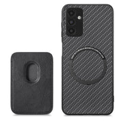 For Samsung Galaxy A13 5G Carbon Fiber Leather Card Magsafe Magnetic Phone Case(Black)