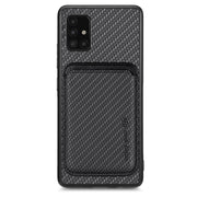 For Samsung Galaxy A51 5G Carbon Fiber Leather Card Magsafe Magnetic Phone Case(Black)