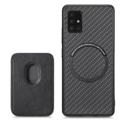 For Samsung Galaxy A51 5G Carbon Fiber Leather Card Magsafe Magnetic Phone Case(Black)