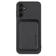 For Samsung Galaxy A54 5G Carbon Fiber Leather Card Magsafe Magnetic Phone Case(Black)