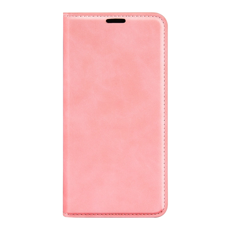 For Xiaomi Poco C40 Retro-skin Magnetic Suction Leather Phone Case(Pink)