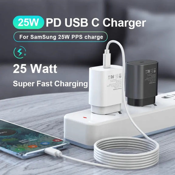 TA800 PD / PPS 25W Type-C Port Charger for Samsung, EU Plug(White)