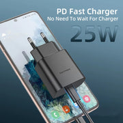 TA800 PD / PPS 25W Type-C Port Charger for Samsung, EU Plug(Black)