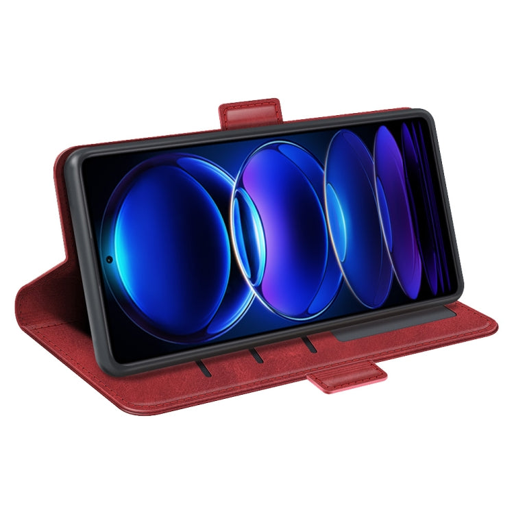 For Xiaomi Redmi Note 12 Pro 5G Global Dual-side Magnetic Buckle Horizontal Flip Leather Phone Case(Red)