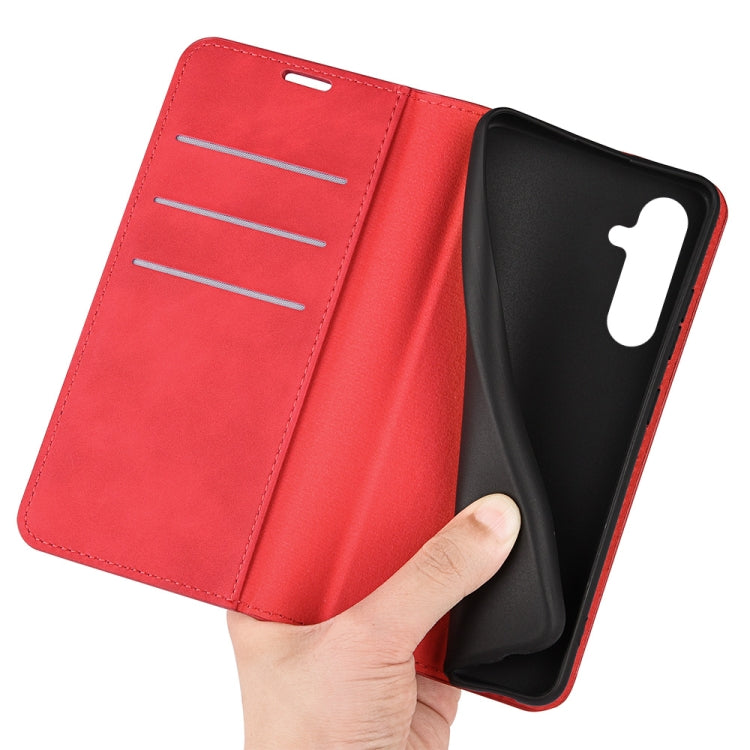 For Samsung Galaxy A54 5G Retro-skin Magnetic Suction Leather Phone Case(Red)