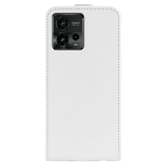 For Motorola Moto G72 R64 Texture Single Vertical Flip Leather Phone Case(White)
