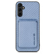 For Samsung Galaxy A34 5G Carbon Fiber Leather Card Magsafe Magnetic Phone Case(Blue) - Galaxy Phone Cases by PMC TechLife | Online Shopping South Africa | PMC TechLife