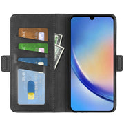 For Samsung Galaxy A34 Dual-side Magnetic Buckle Horizontal Flip Leather Phone Case(Black)