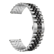 For Huawei Watch GT3 SE Five Bull Half Round Stainless Steel Watch Band + Strap Removal Tool(Silver+Black)
