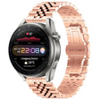 For Huawei Watch3 Pro New Five Bull Half Round Stainless Steel Watch Band + Strap Removal Tool(Rose Gold) - Smart Wear by PMC TechLife | Online Shopping South Africa | PMC TechLife