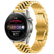 For Huawei Watch3 Pro New Five Bull Half Round Stainless Steel Watch Band + Strap Removal Tool(Gold) - Smart Wear by PMC TechLife | Online Shopping South Africa | PMC TechLife