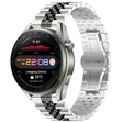 For Huawei Watch3 Pro New Five Bull Half Round Stainless Steel Watch Band + Strap Removal Tool(Silver+Black) -  by PMC TechLife | Online Shopping South Africa | PMC TechLife