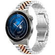 For Huawei Watch GT3 Pro 46mm Five Bull Half Round Stainless Steel Watch Band + Strap Removal Tool(Silver+Rose Gold) - Smart Wear by PMC TechLife | Online Shopping South Africa | PMC TechLife