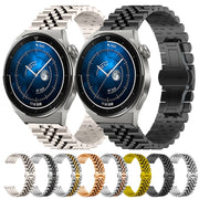 For Huawei Watch GT3 Pro 46mm Five Bull Half Round Stainless Steel Watch Band + Strap Removal Tool(Silver+Rose Gold)