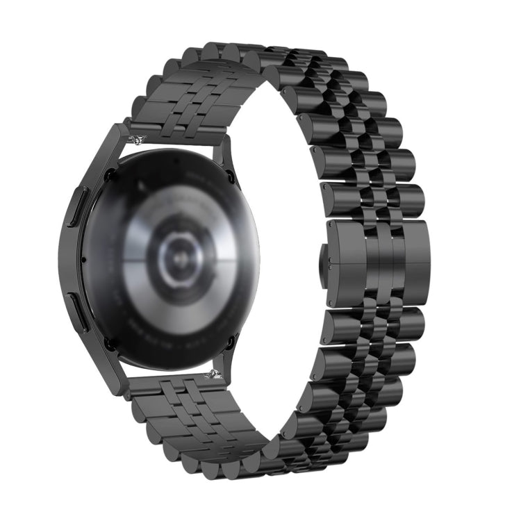 For Huawei Watch GT3 46mm Five Bull Half Round Stainless Steel Watch Band + Strap Removal Tool(Black)