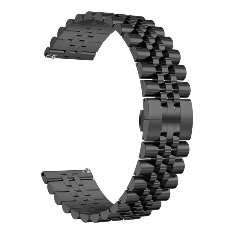 For Huawei Watch GT3 46mm Five Bull Half Round Stainless Steel Watch Band + Strap Removal Tool(Black)