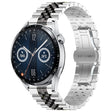 For Huawei Watch GT3 46mm Five Bull Half Round Stainless Steel Watch Band + Strap Removal Tool(Silver+Black) - Smart Wear by PMC TechLife | Online Shopping South Africa | PMC TechLife