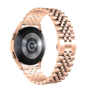 For Huawei Watch 3 / 3 Pro Five Bull Half Round Stainless Steel Watch Band + Strap Removal Tool(Rose Gold)