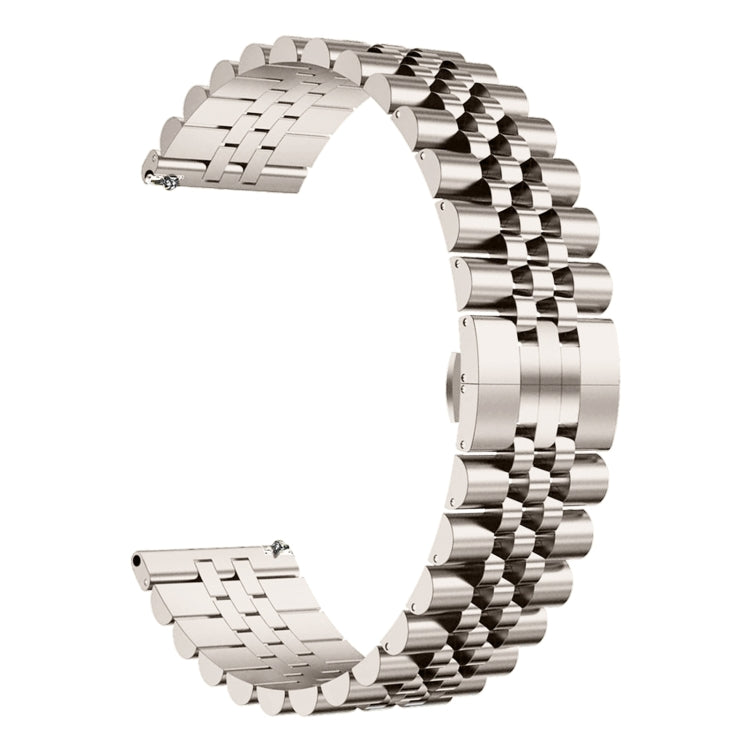 For Huawei Watch 3 / 3 Pro Five Bull Half Round Stainless Steel Watch Band + Strap Removal Tool(Starlight Color)