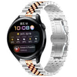 For Huawei Watch 3 / 3 Pro Five Bull Half Round Stainless Steel Watch Band + Strap Removal Tool(Silver+Rose Gold) -  by PMC TechLife | Online Shopping South Africa | PMC TechLife