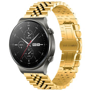For Huawei Watch GT2 Pro / GT 2e Five Bull Half Round Stainless Steel Watch Band + Strap Removal Tool(Gold)