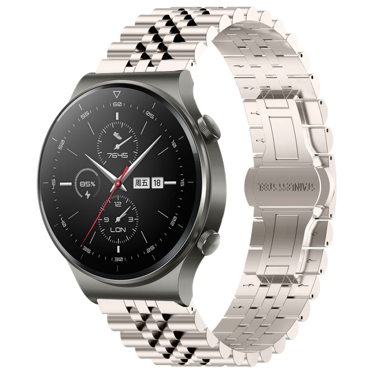 For Huawei Watch GT2 Pro / GT 2e Five Bull Half Round Stainless Steel Watch Band + Strap Removal Tool(Starlight Color)
