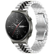 For Huawei Watch GT2 Pro / GT 2e Five Bull Half Round Stainless Steel Watch Band + Strap Removal Tool(Silver+Black) - Smart Wear by PMC TechLife | Online Shopping South Africa | PMC TechLife