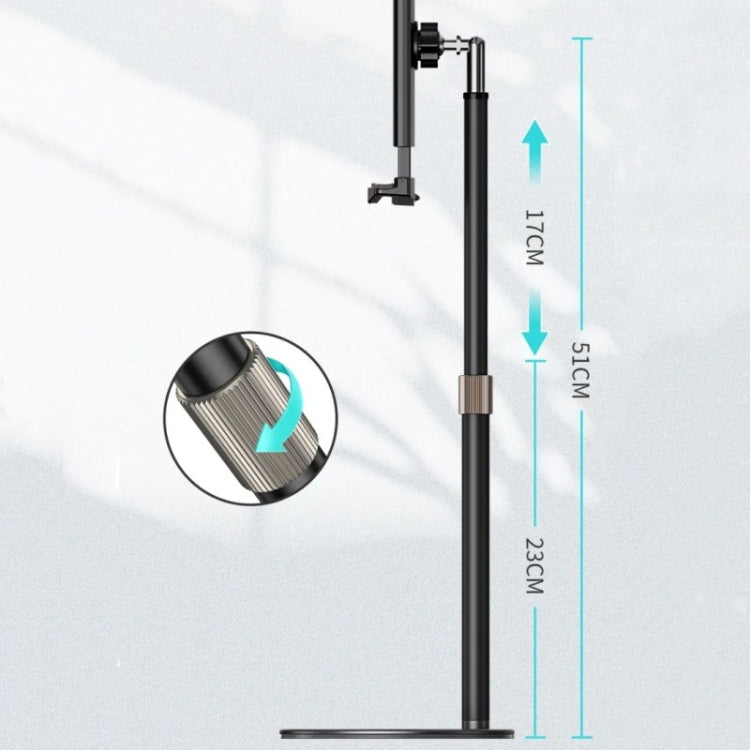 Boneruy P21 Lifting Adjustable Rotating Phone Tablet Desktop Holder(Black)
