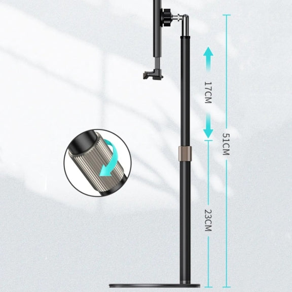 Boneruy P21 Lifting Adjustable Rotating Phone Tablet Desktop Holder(Black)