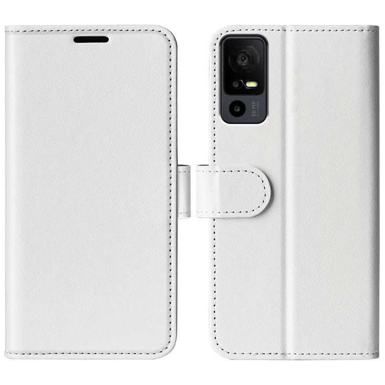 For TCL 40R R64 Texture Horizontal Flip Leather Phone Case(White)