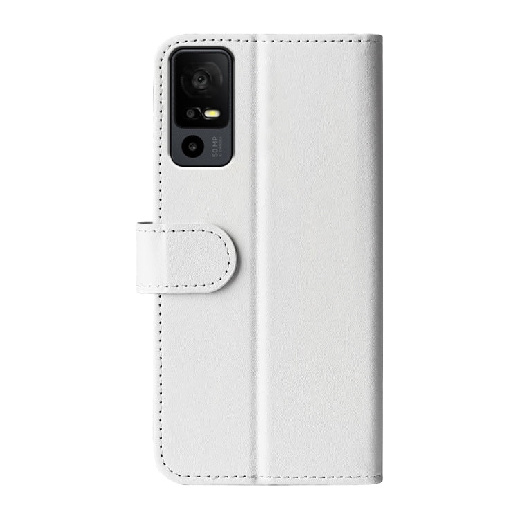 For TCL 40R R64 Texture Horizontal Flip Leather Phone Case(White)