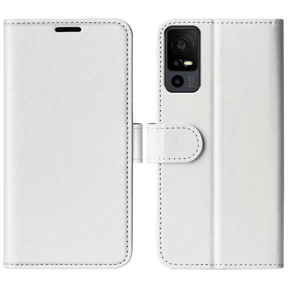 For TCL 40R R64 Texture Horizontal Flip Leather Phone Case(White)