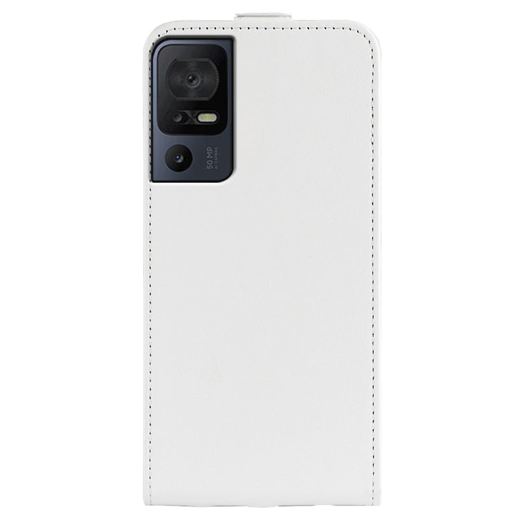 For TCL 40 SE R64 Texture Vertical Flip Leather Phone Case(White)