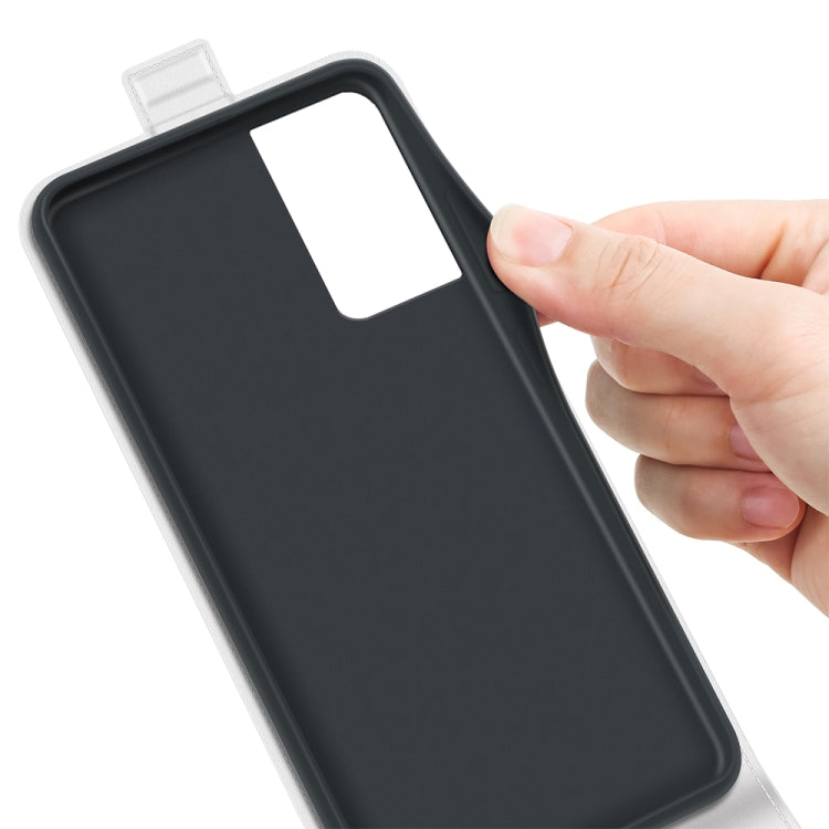 For TCL 40 SE R64 Texture Vertical Flip Leather Phone Case(White)