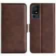 For TCL 40 SE Dual-side Magnetic Buckle Leather Phone Case(Brown) - free shipping - PMC TechLife - Order now!