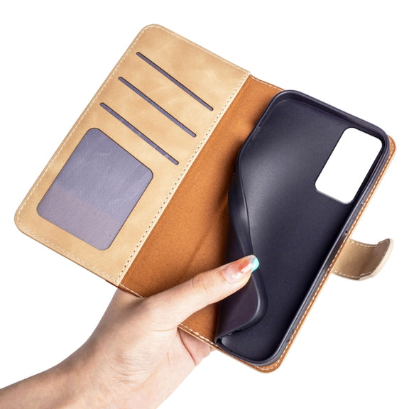 For TCL 40R Stitching Horizontal Flip Leather Phone Case(Yellow)