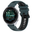 For Garmin Forerunner 265S 18mm Sports Two-Color Silicone Watch Band(Olive Green+Black) - Smart Wear by PMC TechLife | Online Shopping South Africa | PMC TechLife